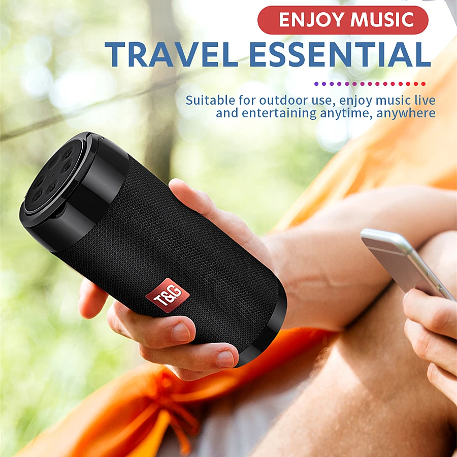 TG113C Колонка портативный Bluetooth мини-динамик с fm-радио водонепроницаемый сабвуфер беспроводной Loundpeakers и держатель телефона 7 цветов