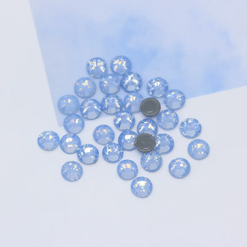 blue opal 144p 5A SS12-ss30 41-Цвета гладить на Стразы с прямой основой с украшением в виде кристаллов Стразы с плоской задней частью, горячая фиксация, супер яркие Стразы Стекло камень для одежды ремесло - Цвет: blue opal