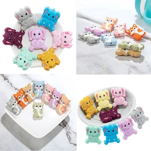 50 шт., силиконовые бусины для прорезывания зубов