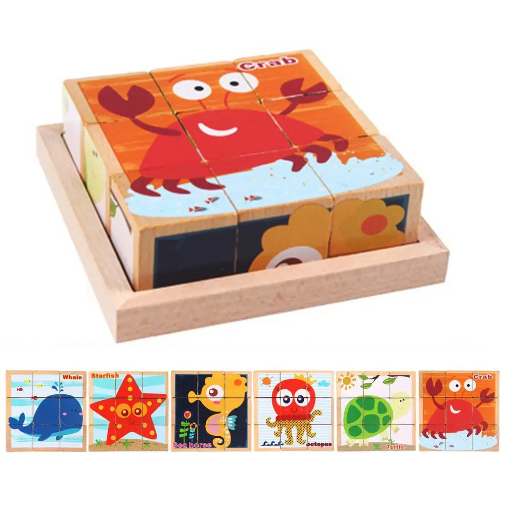 

Wooden Block Puzzle 3D Wooden Brain Teaser Jigsaw Puzzle Toys Early Education Montessori Cube Puzzle for Boys and Girls