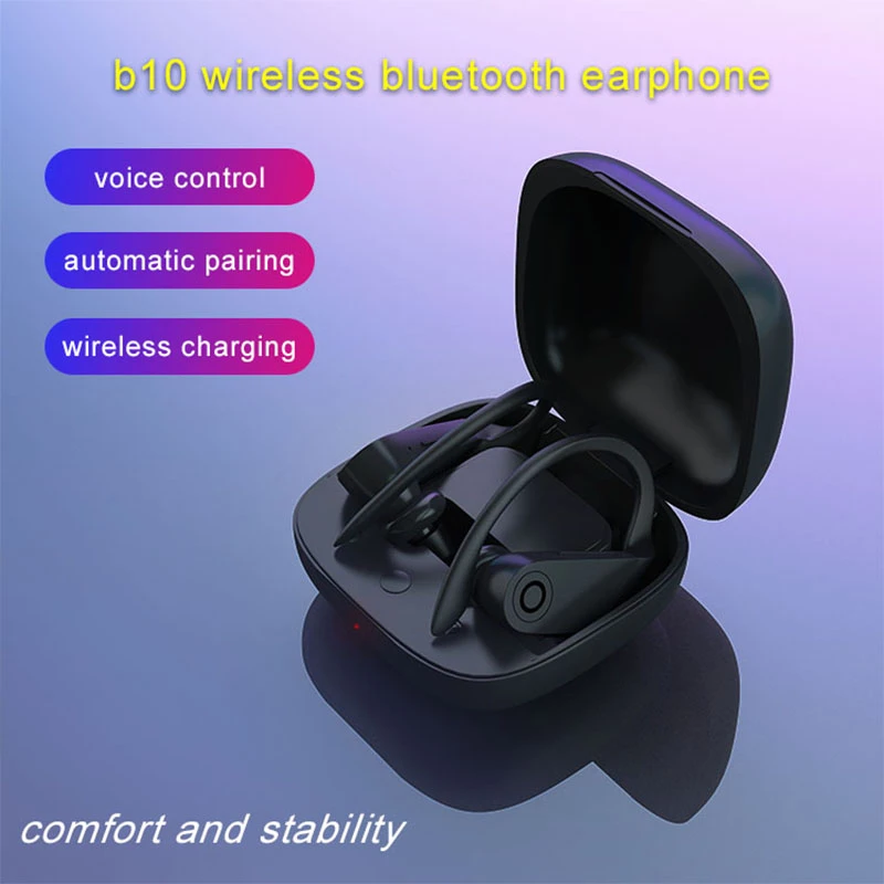 B10 True TWS Беспроводные Bluetooth 5 0 HIFI наушники спортивные с крючком Беспроводная