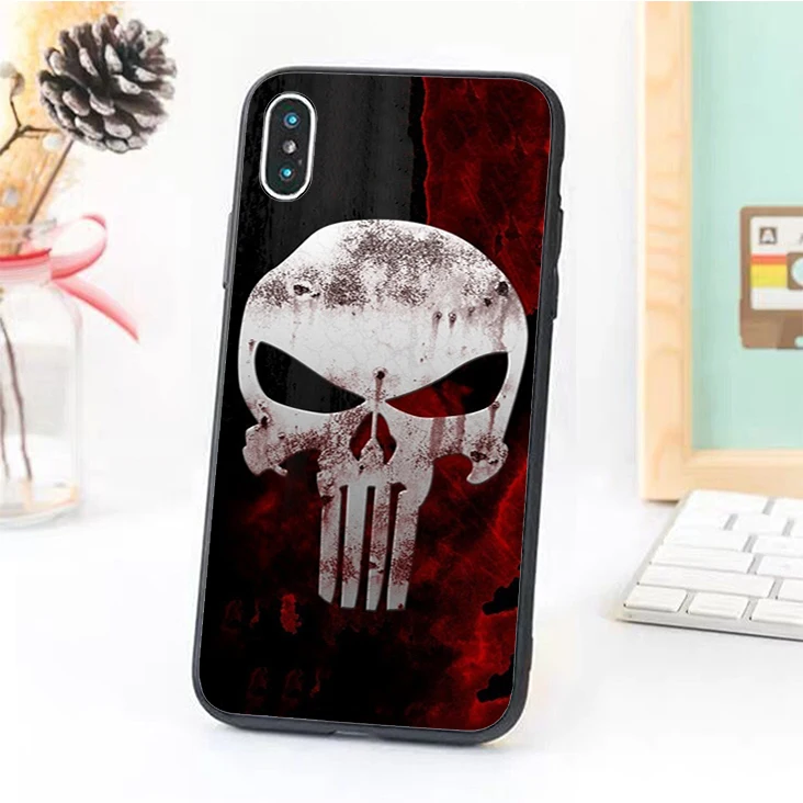 Bernandez 5 5S SE 6 6S Мягкий ТПУ резиновый чехол для телефона iPhone 7 8 plus X Xs Max XR The punisher skull |