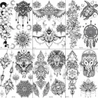 FANRUI черепаха из льва из ротанга, лотос, черная хна, временная татуировка, наклейка Менди, искусственная татуировка, кружево, сексуальное боди-арт, тату на руку, сделай сам