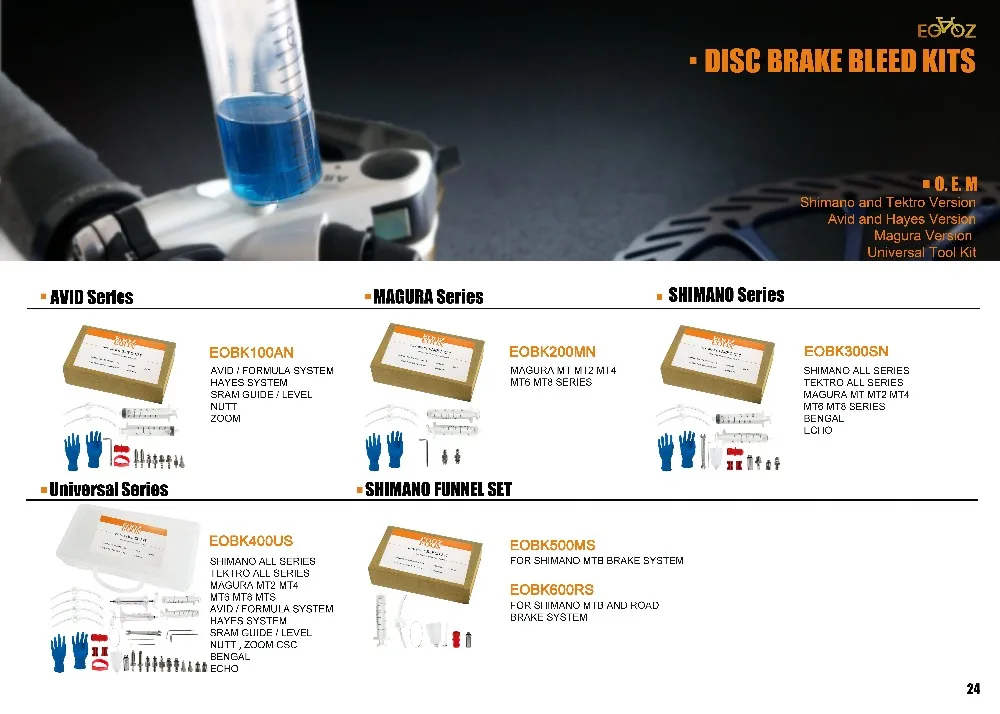 EOOZ велосипед гидравлический дисковый тормоз Bleed Kit инструмент для MTB велосипеда ZOOM HB100 HB875