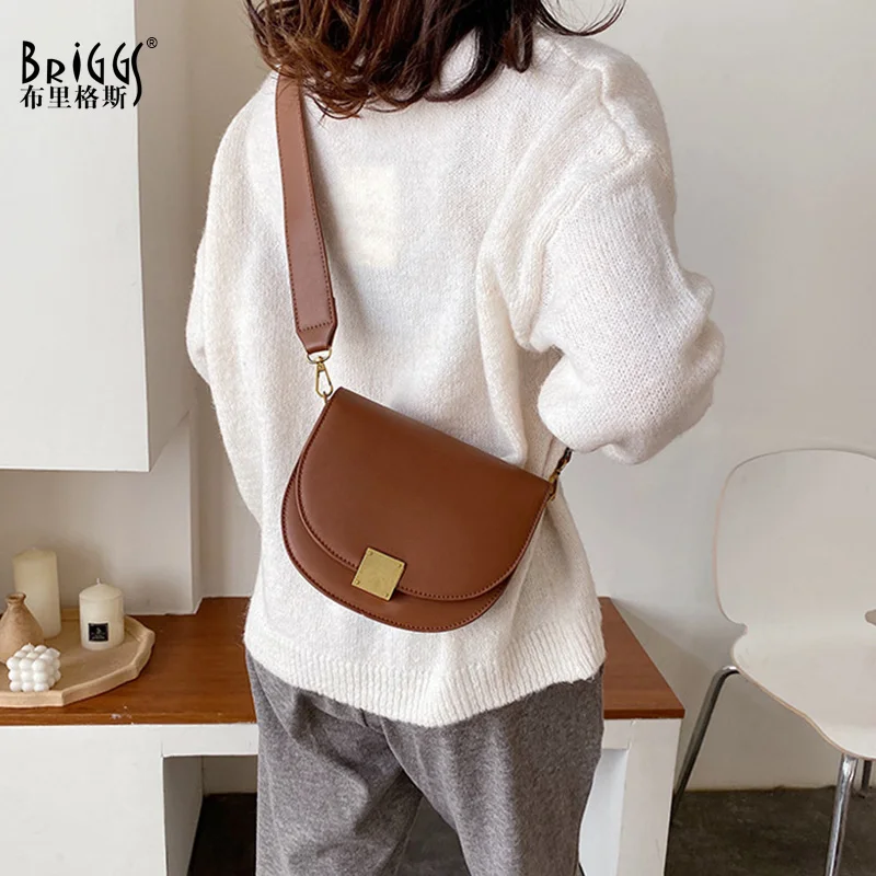 Женская сумка седло из ПУ кожи на широком ремешке|Сумки с ручками| |