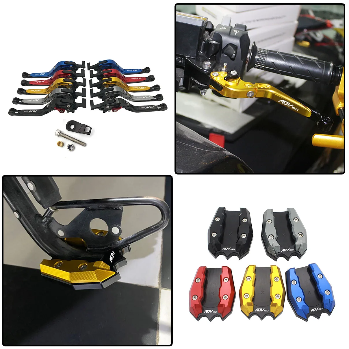 SEMSPEED For ADV150 ADV 150 2019 2020 Parking Levers Foot Side Stand Protector Kit CNC Motorcycle Foldable Brake Clutch Lever