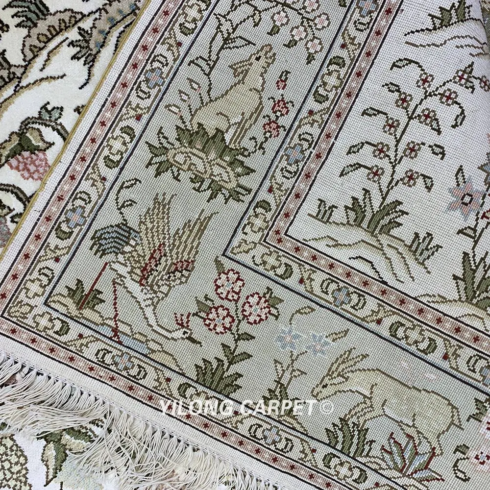 Восточные коврики Yilong 3 'x 5' персидский шелк искусство животные ручная работа