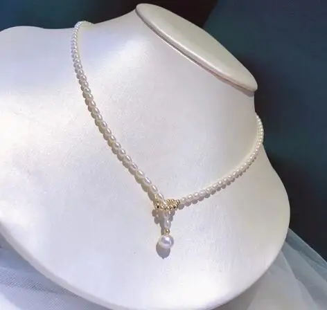 

jewelry 925 silver ball 5-6mm freshwater pearl Necklace,