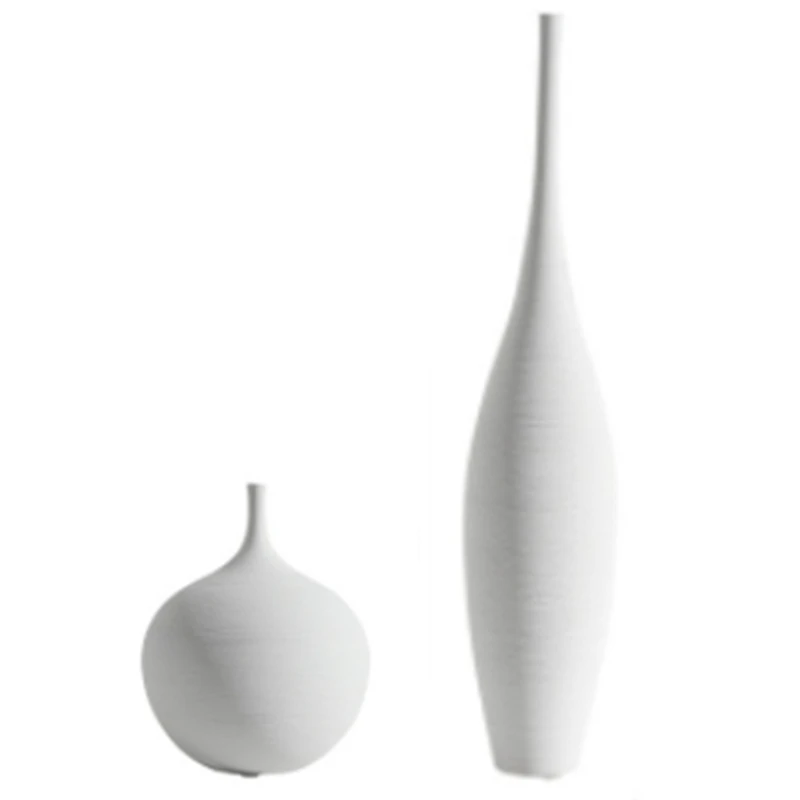 

2 шт. Цзиндэчжэнь дзен ваза современные минималистичные керамические украшения ручной работы, модель для гостиной домашний декор, A & C