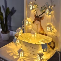 2m 10leds wood house string light fairy garland christmas decoration wedding patio party room holiday new year novelty lamps