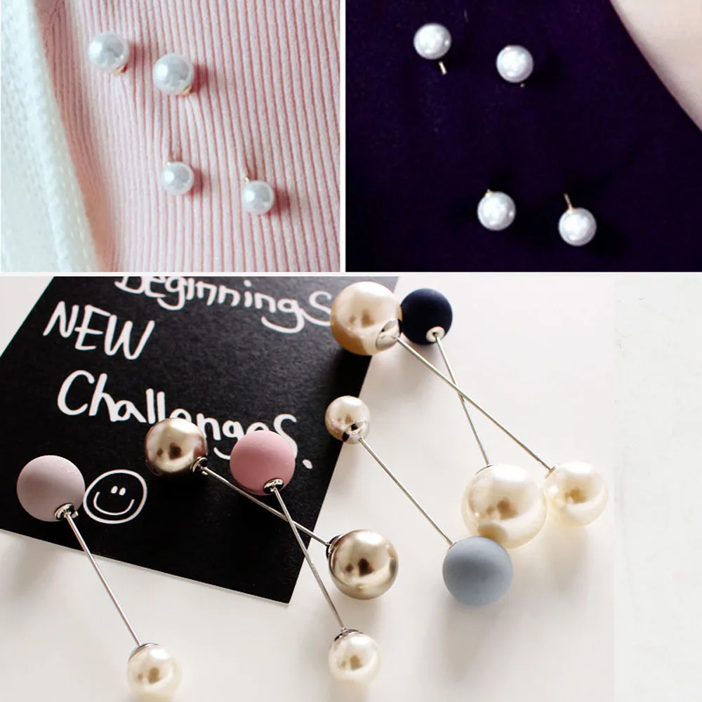 1 шт. Модная женская/Девичья имитация двойной жемчужной Броши классический шарф