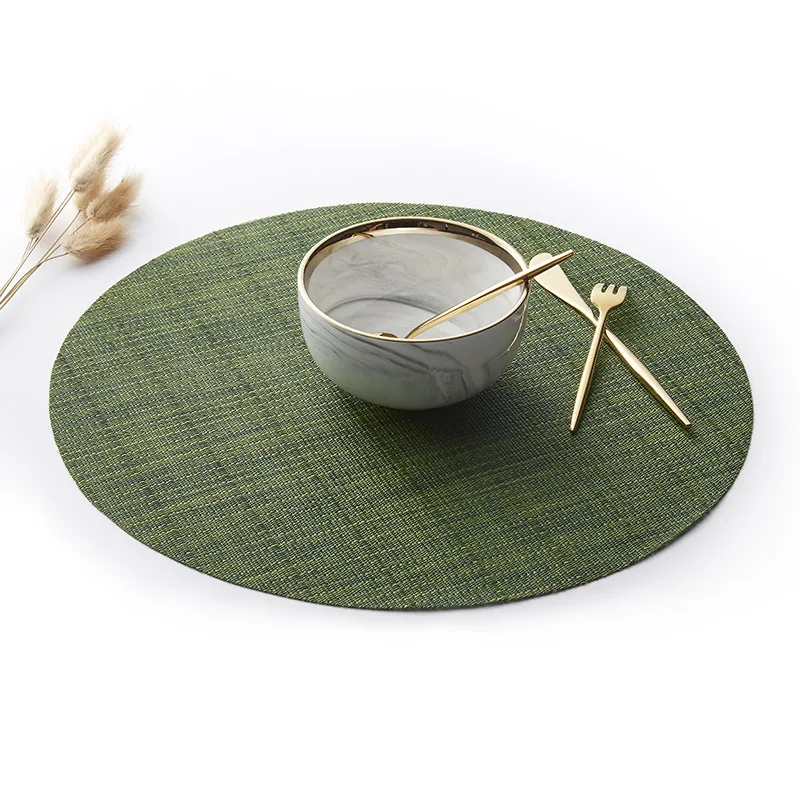 

1pc Hot Sale Circular PVC Mat Anti Scalding Insulation Pad Thickening Western Food Mat Kitchen Accessories Table Decoration