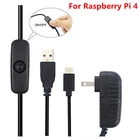 Блок питания Aokin для Raspberry Pi 4, 5 В, 3 А, С переключателем включениявыключения, зарядные устройства для Raspberry Pi 4 Model B