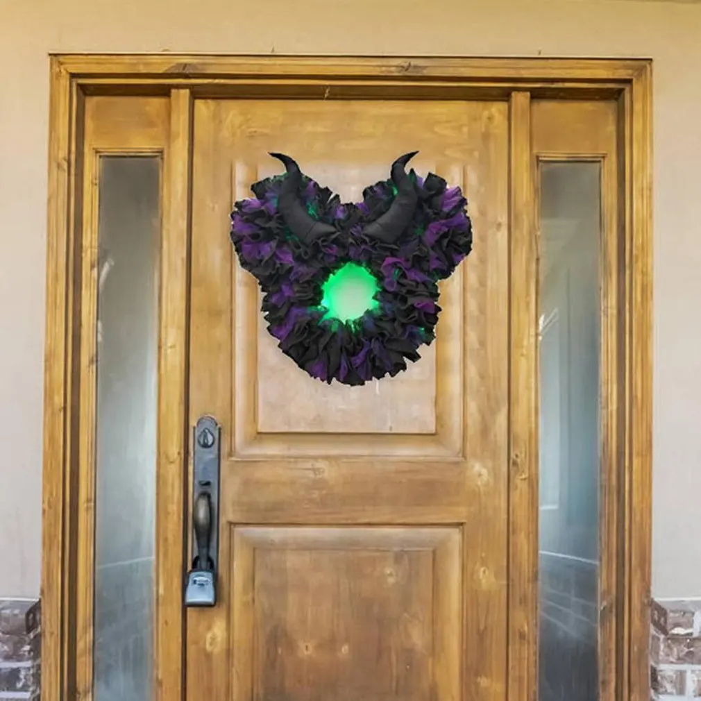 

Дверная гирлянда с рожками, страшная атмосфера, декоративные дверные украшения, реквизит для Хэллоуина