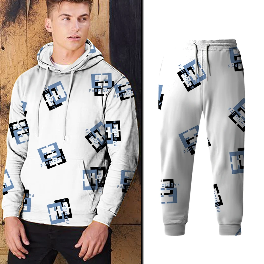 

3D printed hoodie fall/winter hooded sweater sports suit men and women casual fashion long-sleeved trousers sweater suit