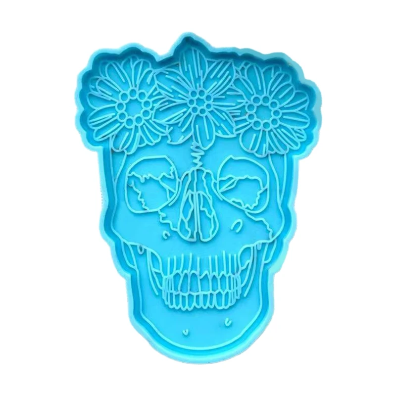 

Female Skull Coaster Epoxy Resin Mold Cup Mat Casting Silicone Mould DIY Crafts Jewelry Placement Plate Decoration Making Tools