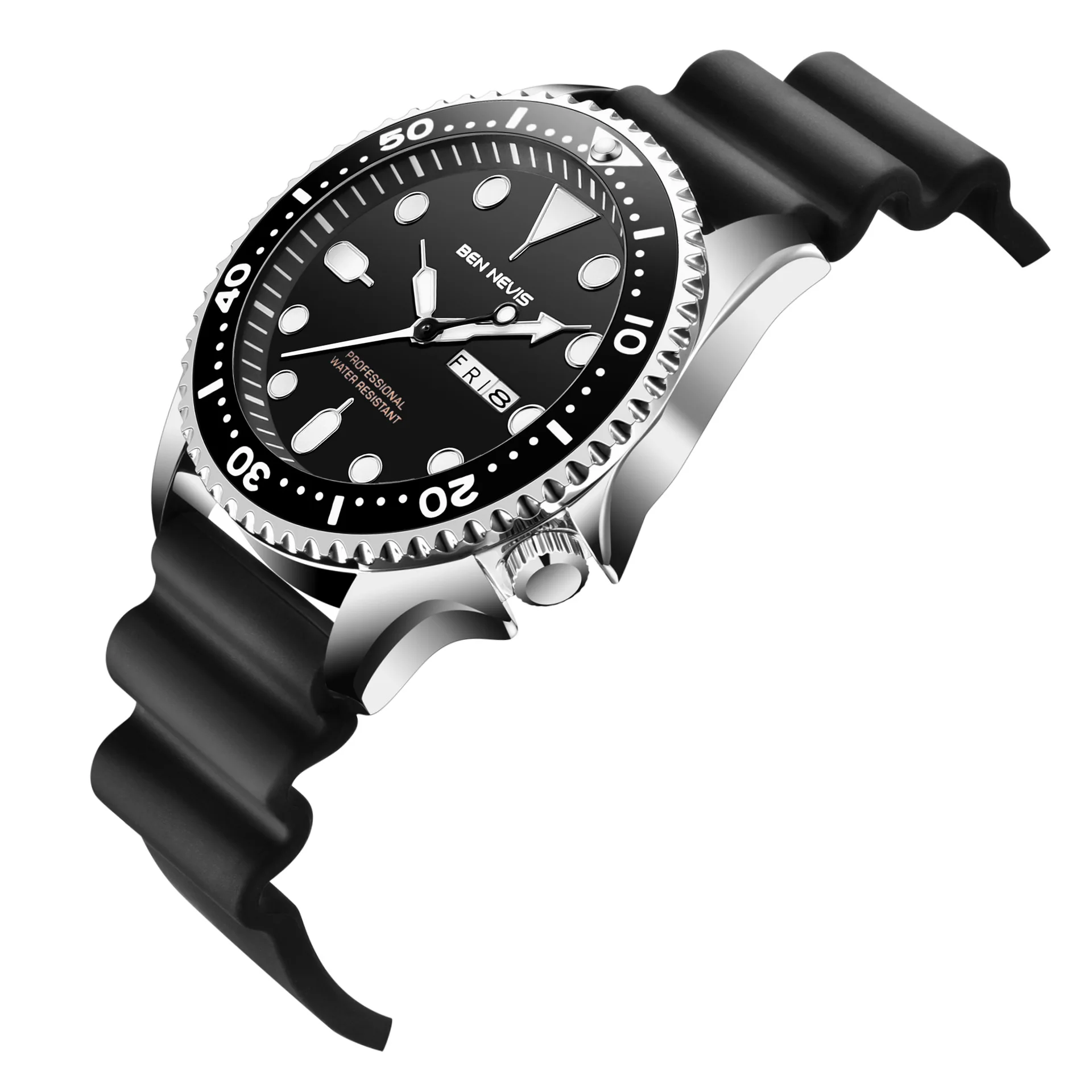 

Swimming Clocks Quartz Men's Watch Luminous Needles Sport Rubber Wristwatch Male