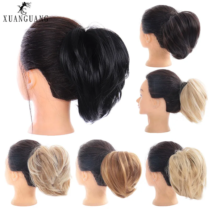 Синтетический гибкий парик для волос прямолинейный пончик эластичный аксессуар