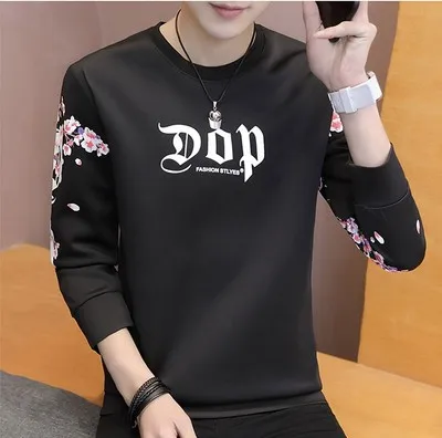 

Мужская футболка с длинным рукавом и круглым вырезом, большого размера