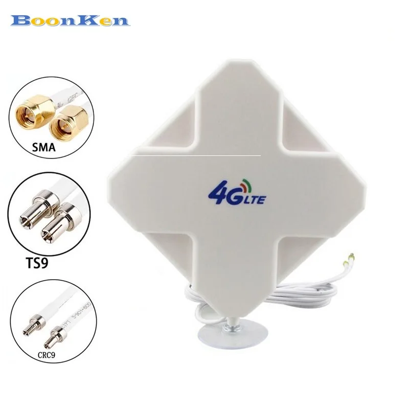 

Antenna 4G LTE Antenna High Gain 35dBi Dual Cable SMA TS9 CRC9 Connector Antenna for 3G 4G Router Modem