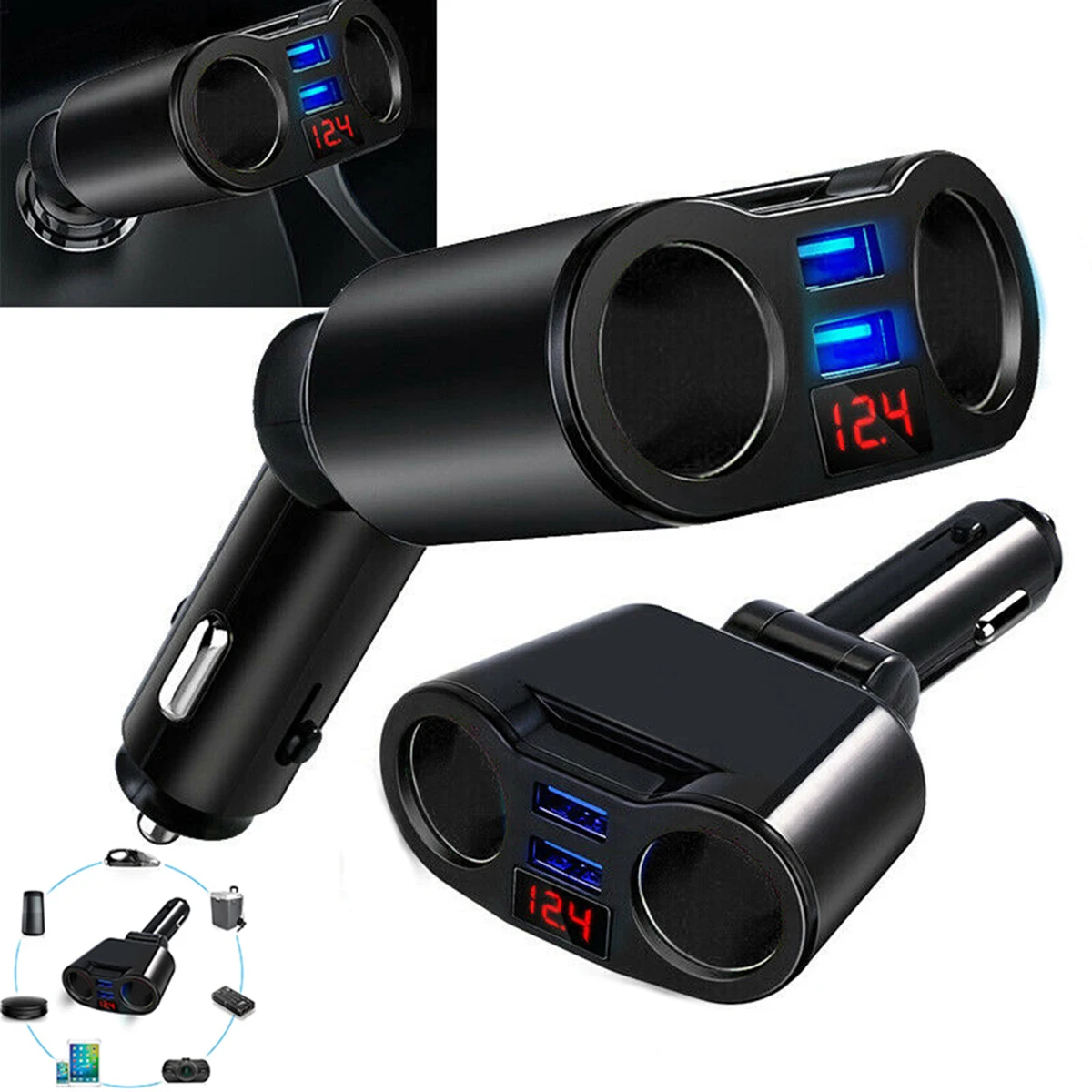 Универсальное автомобильное зарядное устройство с двумя USB-портами 120 А Вт |