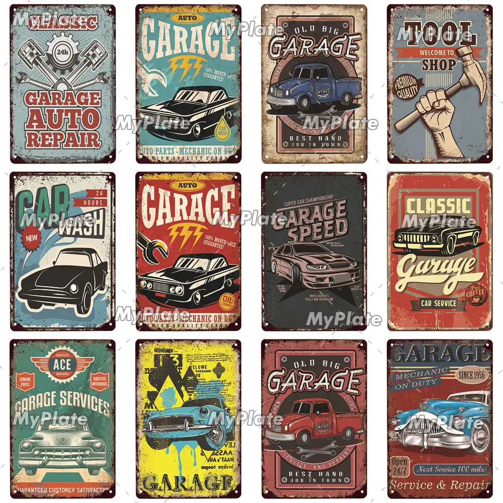Винтажный моторный плакат MyPlate инструмент для гаража металлический