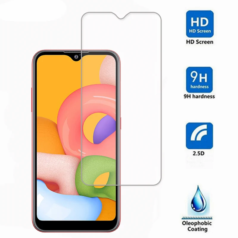 Vidrio templado para Samsung Galaxy A01, Protector de pantalla ultrafino para Samsung Galaxy A01, pel&iacute;cula Samsung A01, vidrio A015F/DS, 2 uds.-1