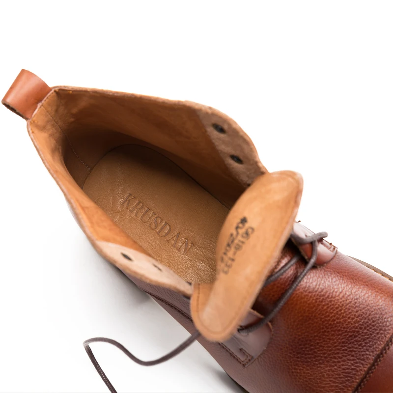 

QYFCIOUFU 2019 Luxury Mens Ankle Boots Genuine Leather Handmade Lace Up Booties Men Shoes For Business Office Martin Booties