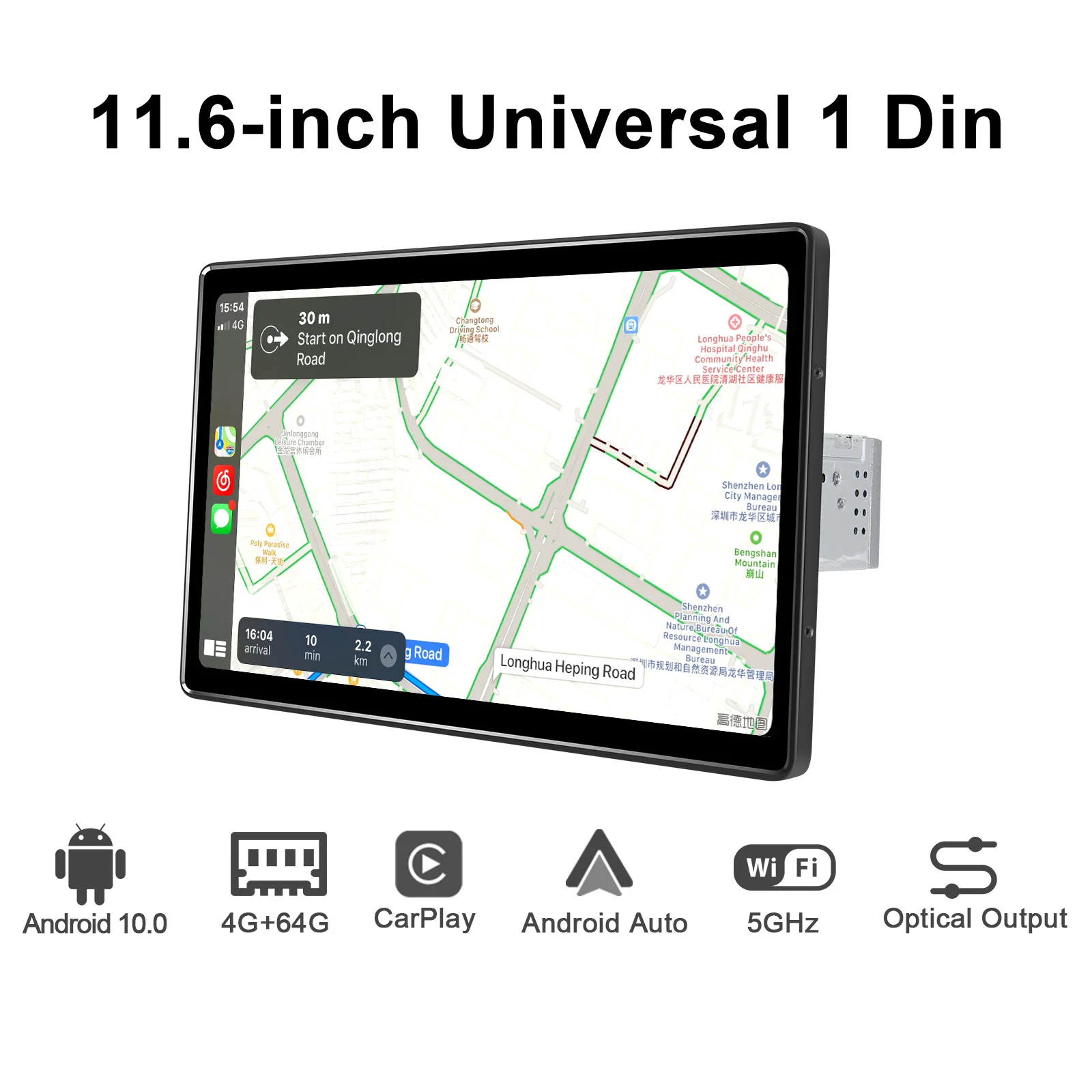 

Автомагнитола 11,6 дюйма, один Din, Android 10,0, сенсорный экран 1920X1080, GPS навигация/Carplay/Android Auto/4G HD