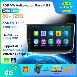 Автомагнитола 2 Din, Android 10, dsp, для VWVolkswagenMagotanCCPassat B6 B7, ОЗУ 4 Гб, ПЗУ 64 ГБ, Автомобильный мультимедийный плеер, GPS, USB, DVR, FM