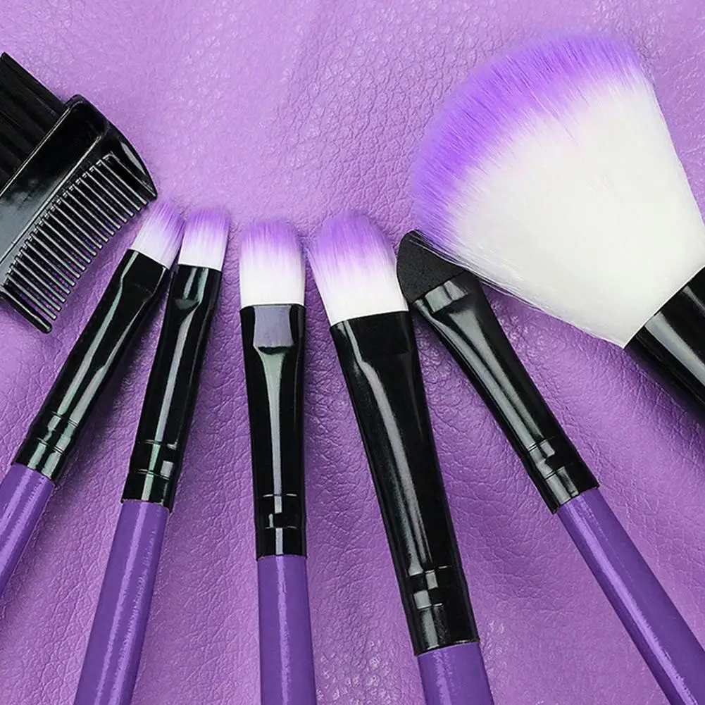 7 шт./компл. красные Кисточки для макияжа с кожаный чехол кисти мягкие