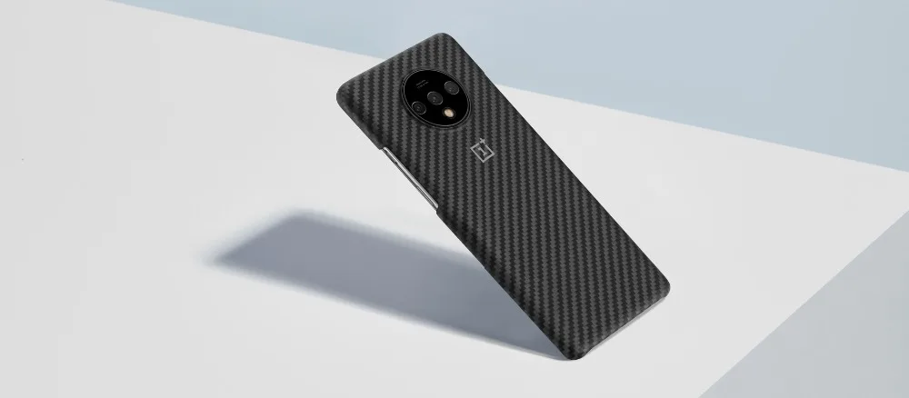 OnePlus 7T Официальный бампер чехол материал арамидное волокно PC полукруглая задняя крышка оболочка песчаник карбон для OnePlus 7T