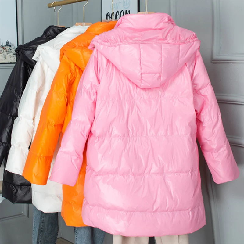 Новинка 2021 яркий цвет Зимняя Повседневная Женская куртка на утином пуху пальто
