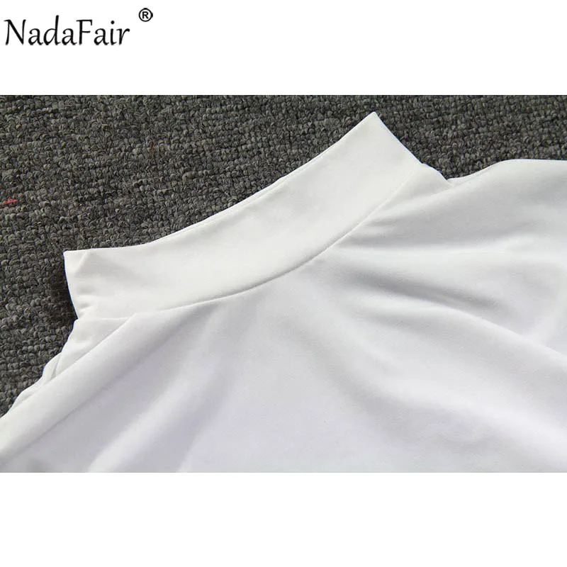Nadafair Осень Зима Водолазка с длинным рукавом Мини облегающее платье с открытой спиной Клубное Красное Белое черное сексуальное женское платье