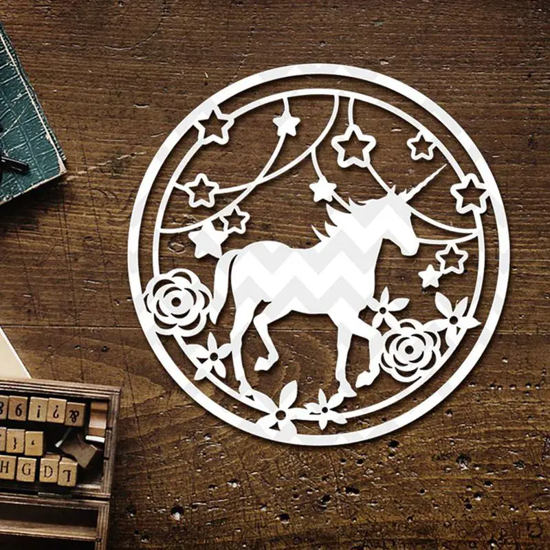 Единорог высечки для DIY скрапбукинга декоративные бумажные карты полый конь