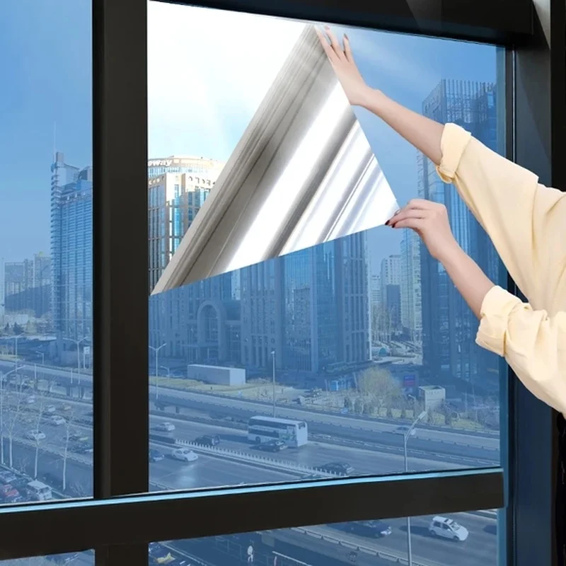 

Window film sticker self-adhesive vinyl film reflecting ultraviolet one-way mirror window film shading film for home decoration