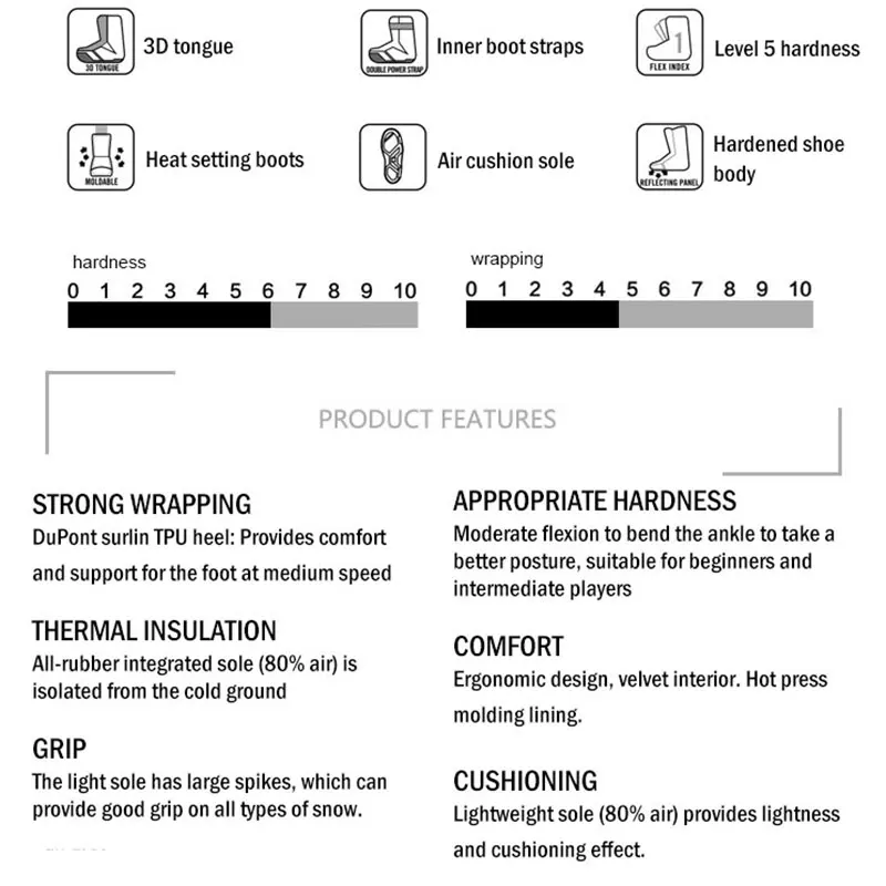 Профессиональные лыжные ботинки противоскользящая обувь для мужчин и женщин