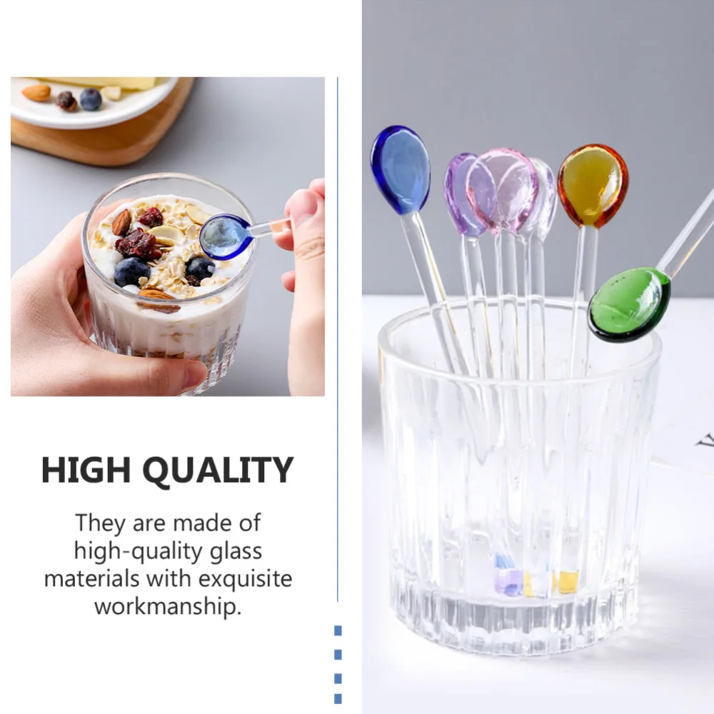 

6Pcs Glass Drink Lovely Stirrers Swizzle Stirring Rods (Assorted Color)