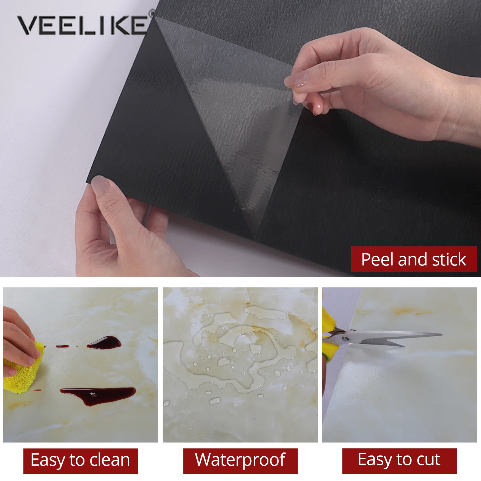 

Marble Pattern Wall Stickers Modern Flooring Panel Tiles for Living Room Bedroom House Decoration DIY Vinyl Thickened Wallpapers