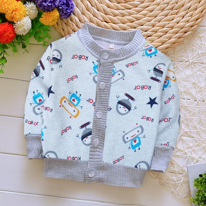 Новый стильный Детский свитер осенний кардиган с рисунком для маленьких девочек