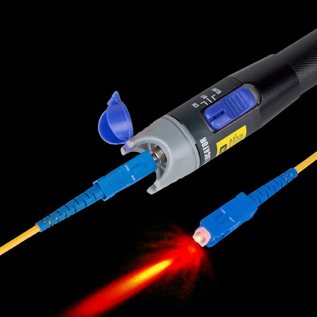 30mW Visual Fault Locator Fiber Optic Laser Pen 10mW Red Light Source Cable Tester SC/FC/ST Connector Type with VFL Meter 650nm