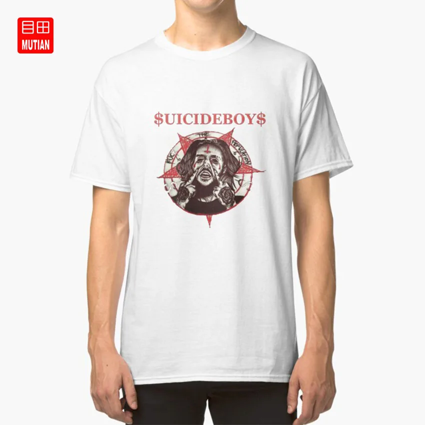 $ UicideBoy футболка suicideboys hip hop suicide boy g59mf doom pouya eternal gray suicideboy xavier wulf|Мужские футболки| |