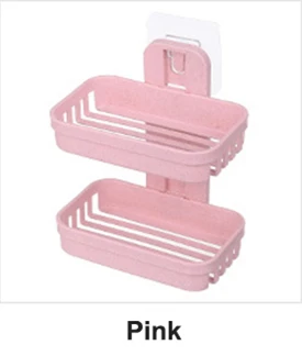 E Pink Мыльница, держатель для душа, мыльница для хранения, тарелка, мыльница, без дрели, прозрачный чехол для мыла, контейнер для уборки, органайзеры - Цвет: E Pink