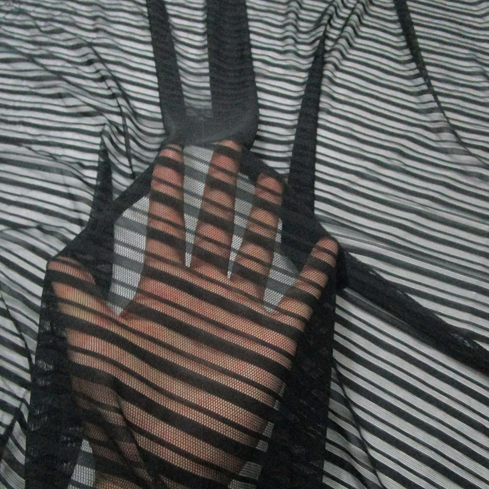 Новая французская черная классическая стрейчевая сетчатая ткань