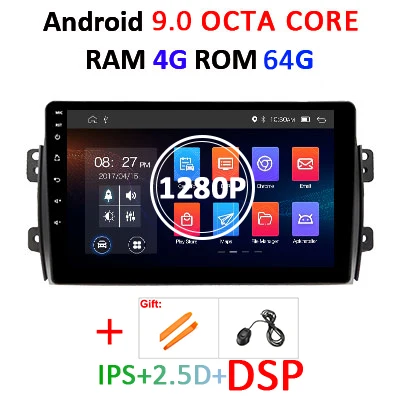 9.0 4G 64DSP 1280P 64G DSP ips Android 9,0 Автомобильный gps радио для Suzuki SX4 2006 2007 2008 2009-2013 Мультимедиа Навигация стерео Авто без DVD плеера - Цвет: 9.0 4G 64DSP 1280P