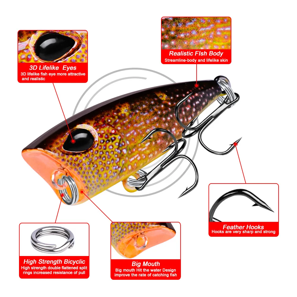 Рыболовная приманка Whopper Plopper жесткая рыболовная Воблер для троллинга водная