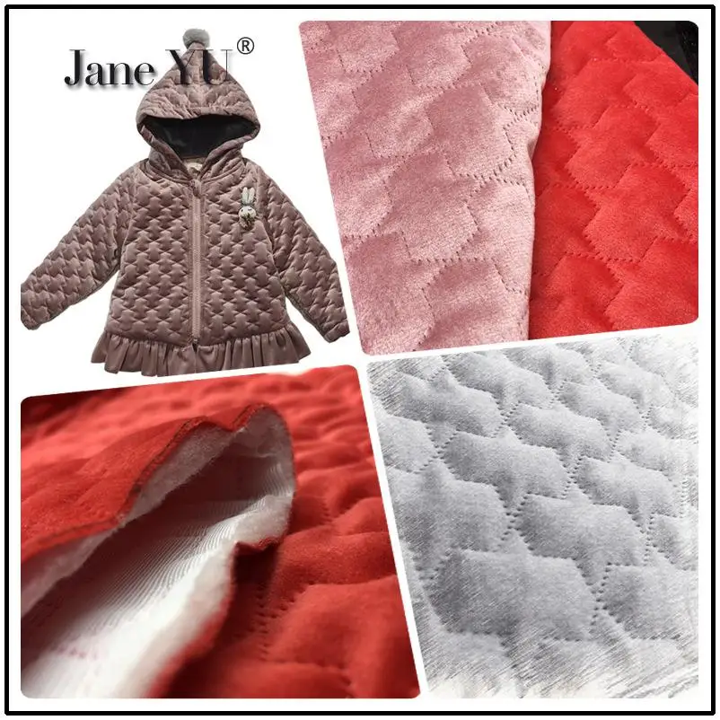 Осенне зимняя одежда JaneYU ткани с стеганой саржевой курткой и толстой теплой