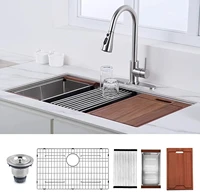 30 x 19 x 9 inch undermount kitchen sink workstation ledge 18 gauge stainless steel sink modern single bowl kitchen sink