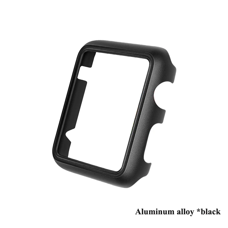 Защитный чехол для Apple Watch 38 мм, 42 мм, 40 мм 44 мягкий прозрачный TPU/Алюминий корпус из сплава для наручных часов Iwatch серии 5 4 3 2 1 Аксессуары - Цвет: Black