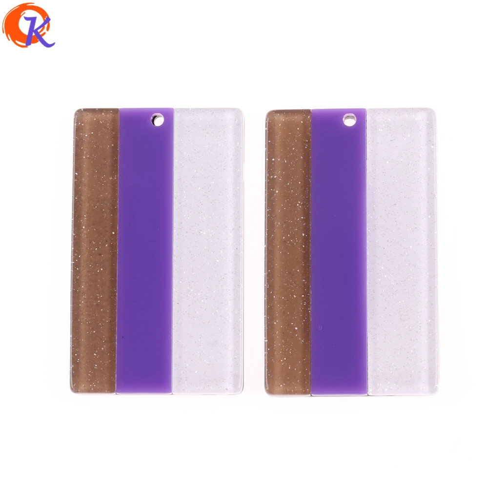 

Cordial Design 30x48mm 10Pcs/Lot Fashion Jewelry Findings Components Square Shape Acetic Acid Beads Charms For Jewelry Making